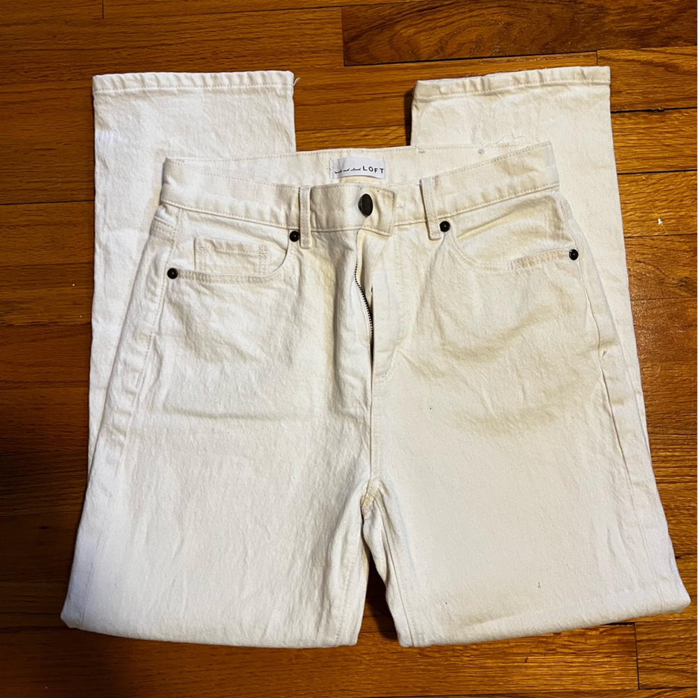 LOFT Cream Denim Pants